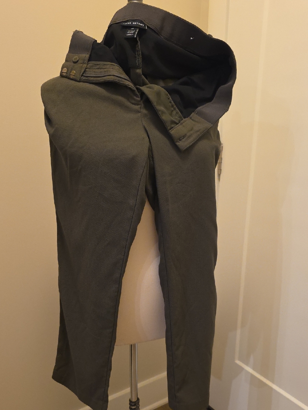 Lane Bryant Olive Green Straight-Leg Pants